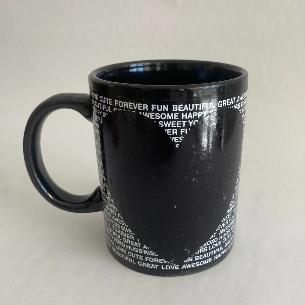 Heat Changing Vintage “I Love You” Mood Mug Color Changing Black Red Coffee Cup